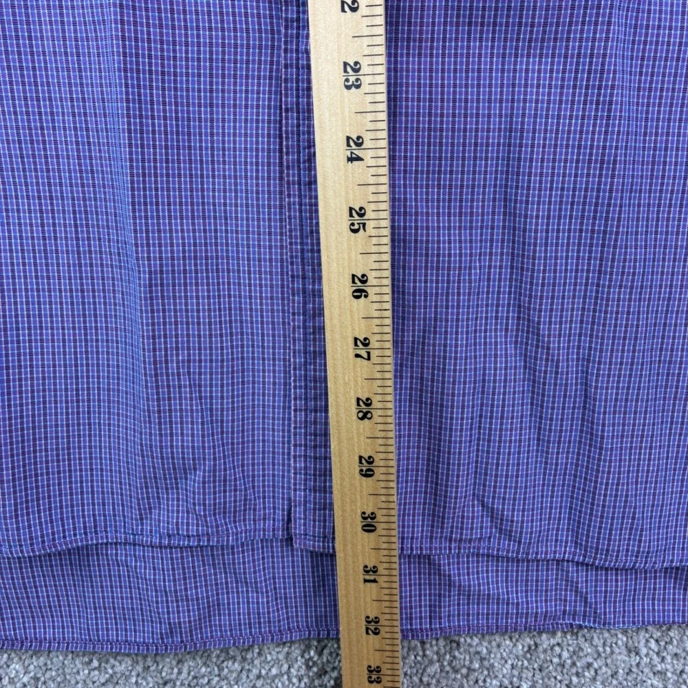 Banana Republic Shirt Mens XL Purple Micro Check Cotton Business Casual Academia